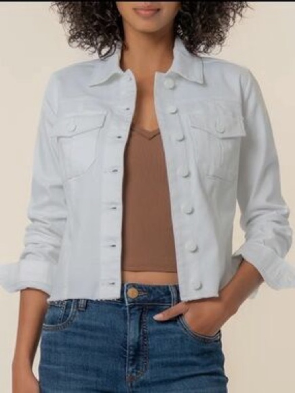 Kut From The Kloth Julia Crop White Jacket Size S NWT